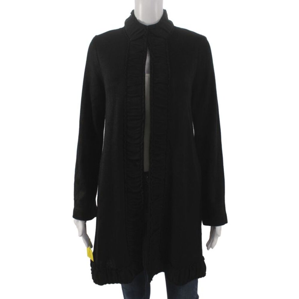 Pure Essence Womens Cardigan Black Mock Neck Long Sleeve Size XS
